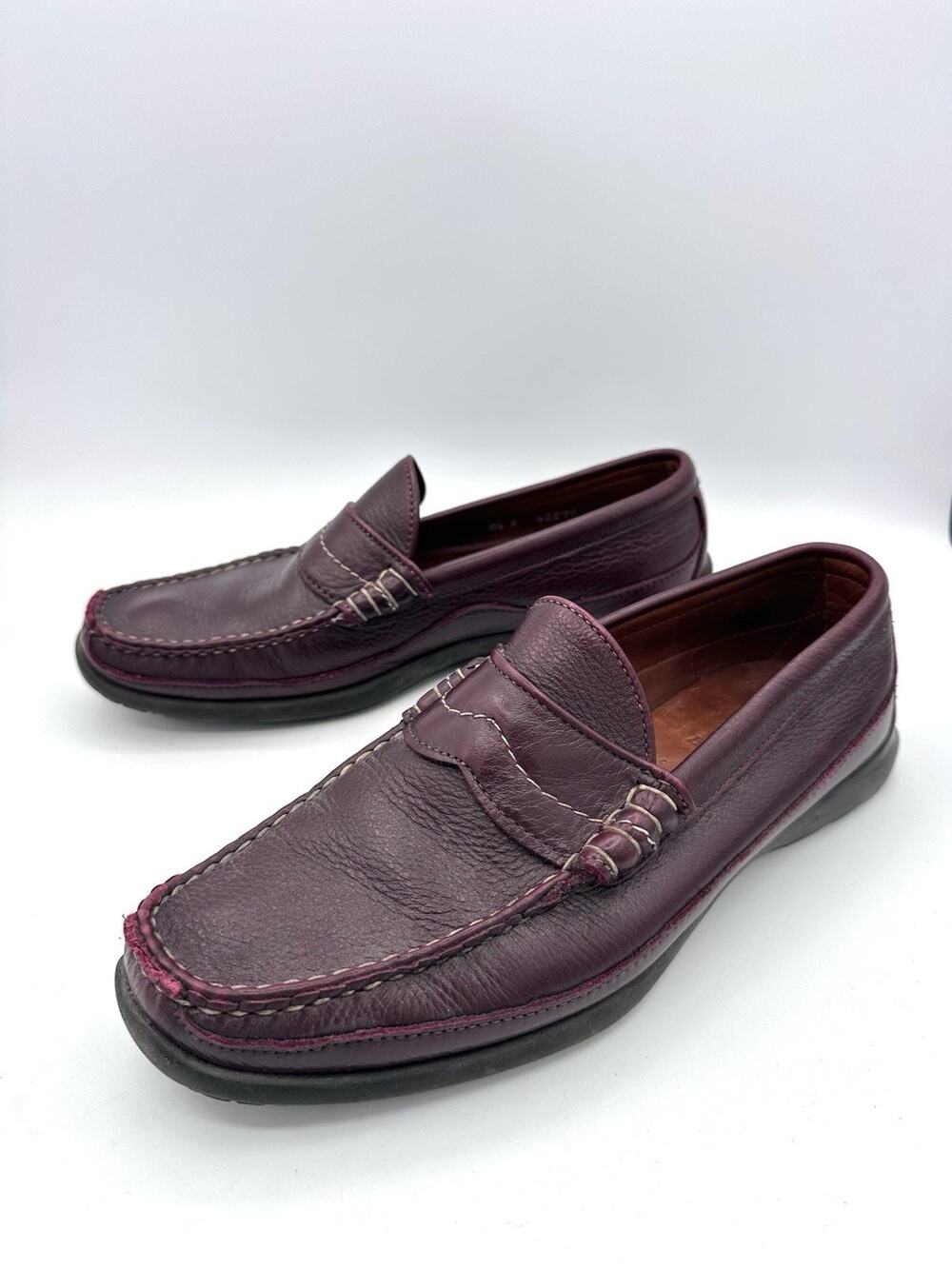 Allen Edmonds Hamlin Shoes Mens 8.5D Burgundy Maroon Leather Penny Loafers